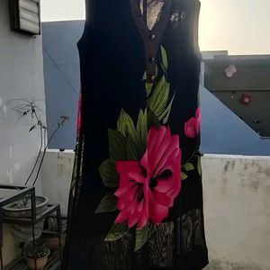 Black Georgette Sleeveless Kurti