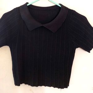 ❗️Black Rib Knit Crop Top❗️