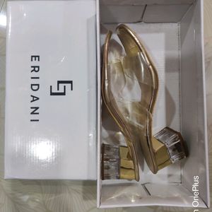 Solid Transparent Gold Crystalline Heel