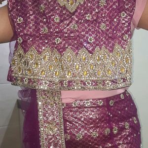 Magenta Color Lehenga with dupptta and blou