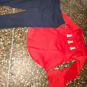 Kids Girls Top + Bottom Track Suit Set