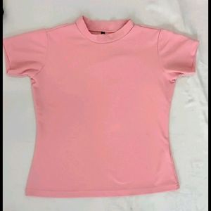 Peach T shirt High Neck