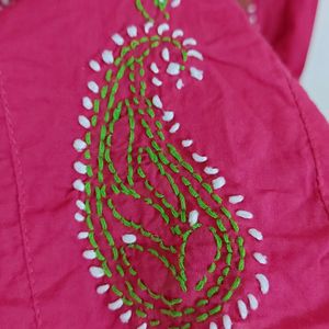 Hand Embroidered Chikan Kurti