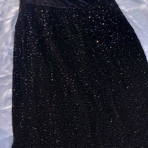 Black Sequence Velvet Lehenga With Dupatta