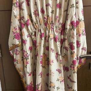 Floral Print Kaftan Size With Pants