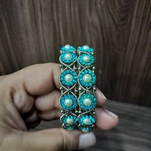 Absolutely NEW Bangles With Blue And White Stones