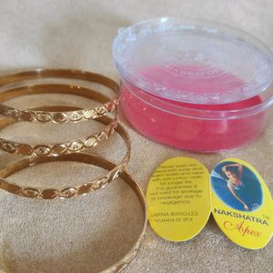 Golden Colour set of 4 Bangles