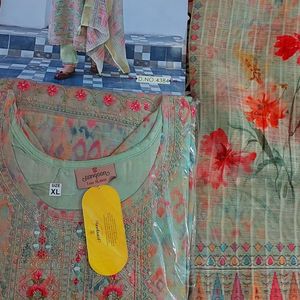 Unstitched Full Suit Set With Dupatta