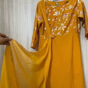 Metallic Print Wester Style A Line Kurta