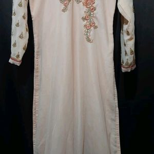 Peach Embroidery Kurta