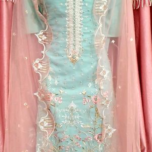 Pakistani Embroidered Fancy Dress Material