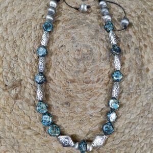 Antique Look Beaded Long Neckpiece