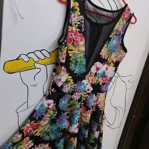 Multicolour Flared Dress