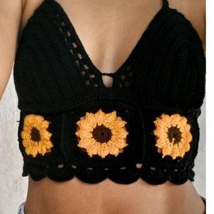 Black Sunflower Bikini  Top