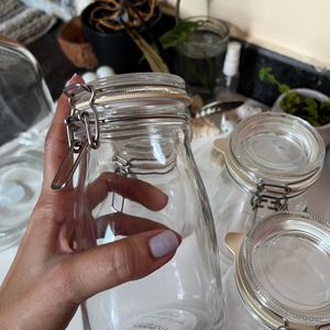 4 IKEA Glass Clip Jar