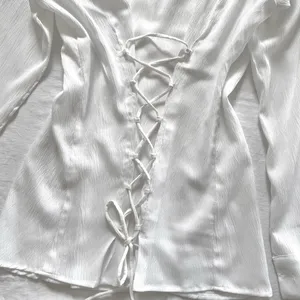 White Corset Lace Up Shirt