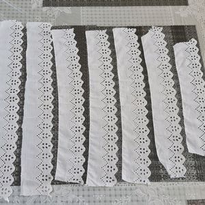 7 White Cotton lace pieces