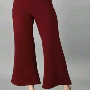 Women Solid Bell Bottom's Trouser And Pant