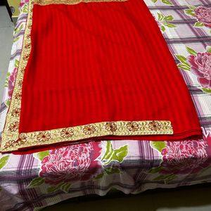 Beautiful Red Lace Saree