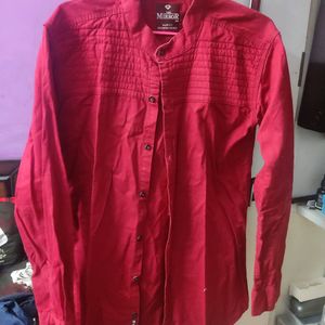Slim Fit Shirt Redish & Marron Color Combination