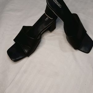 Beautiful Black Heels For Women Square Style