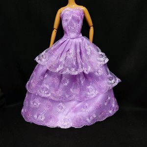 Beautiful Purple Lace Doll Dress