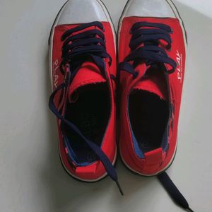 Red Trendy Sneakers Lace-up Shoes Unisex