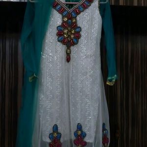 Anarkali Frock With Pajami Dupatta