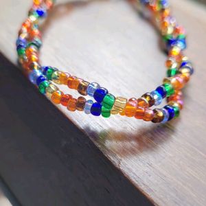 Handmade Seed Beads Rainbow Bracelet