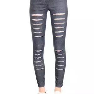 Stalkbuylove Distressed Skinny Stretchable Trouser