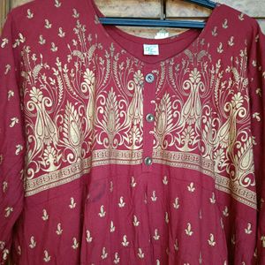 Maroon Kurta with golden design