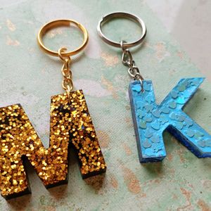 Handmade Resin Alphabet Keychains