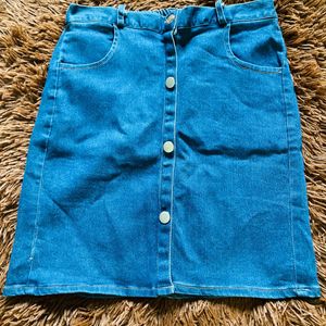 Blue Denim Short Skirt