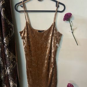 Golden Shimmer Bodycon Dress