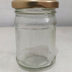 Glass Jar With Golden Lid