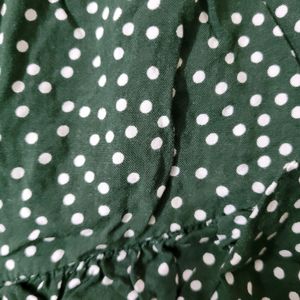 Dark Green Polka Dot Mini Skirt