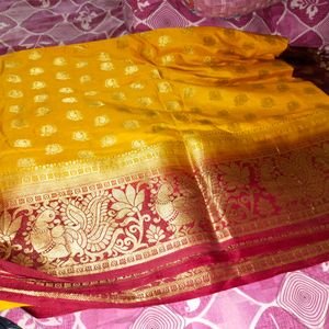 Very Beautiful Yellow Saree