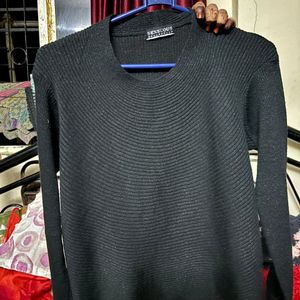 A Classic Black Crewneck Sweater