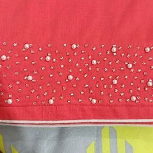 Peach Handwork Saree