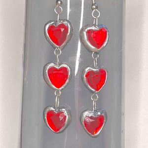 Heart Ear Rings Hanging