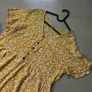 XL Yellow Floral Dress