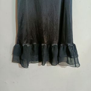 Black Silk Nighty Dress .Can Be Worn As Tops