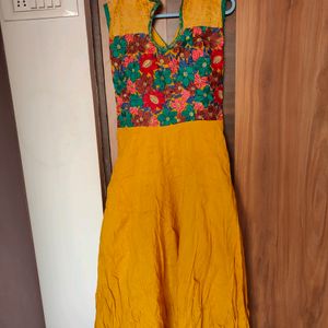 Yellow & Green Anarkali Kurta(Women)