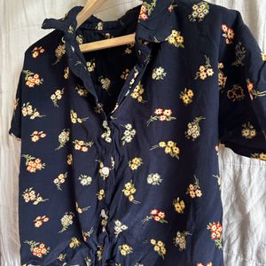 Cute Floral Cropped Shirt