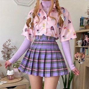 Purple Checkered Skirt💌