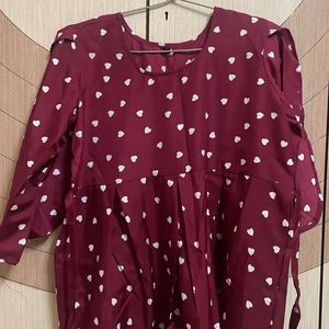 Maroon Heart Top