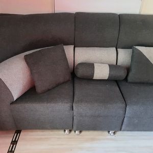 L-Shaped Sofa With 2 Cushions