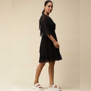 Label Ritu Kumar Black Tie-UpShort Dress