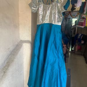 Teal Sequin wedding Reception Gown