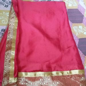 Beautiful Red Colour bordedesign  Saree